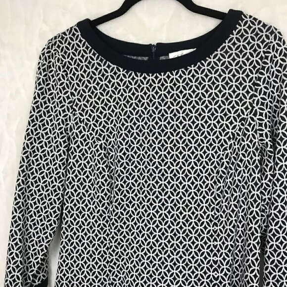 Elizah J Navy Blue And White Floral Like Print Size 14 - Picture 3 of 9